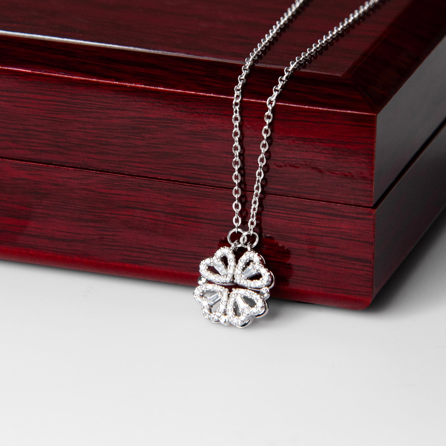 Hearts Clover Pendant Necklace Treat Yourself Gift For Her