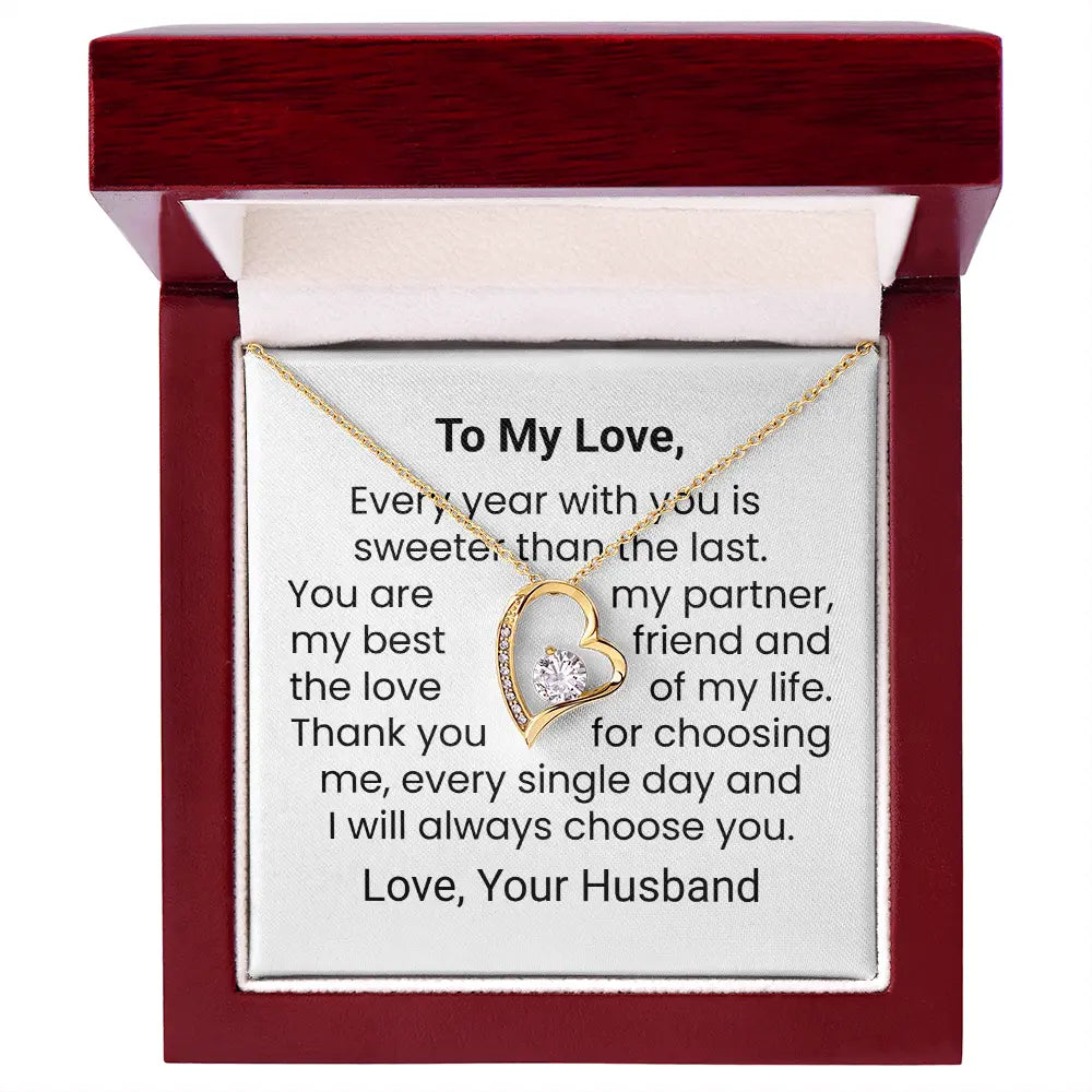 Wife Gift Heart Pendant Necklace Anniversary Birthday Gift For Her Jewellery Present ShineOn Fulfillment