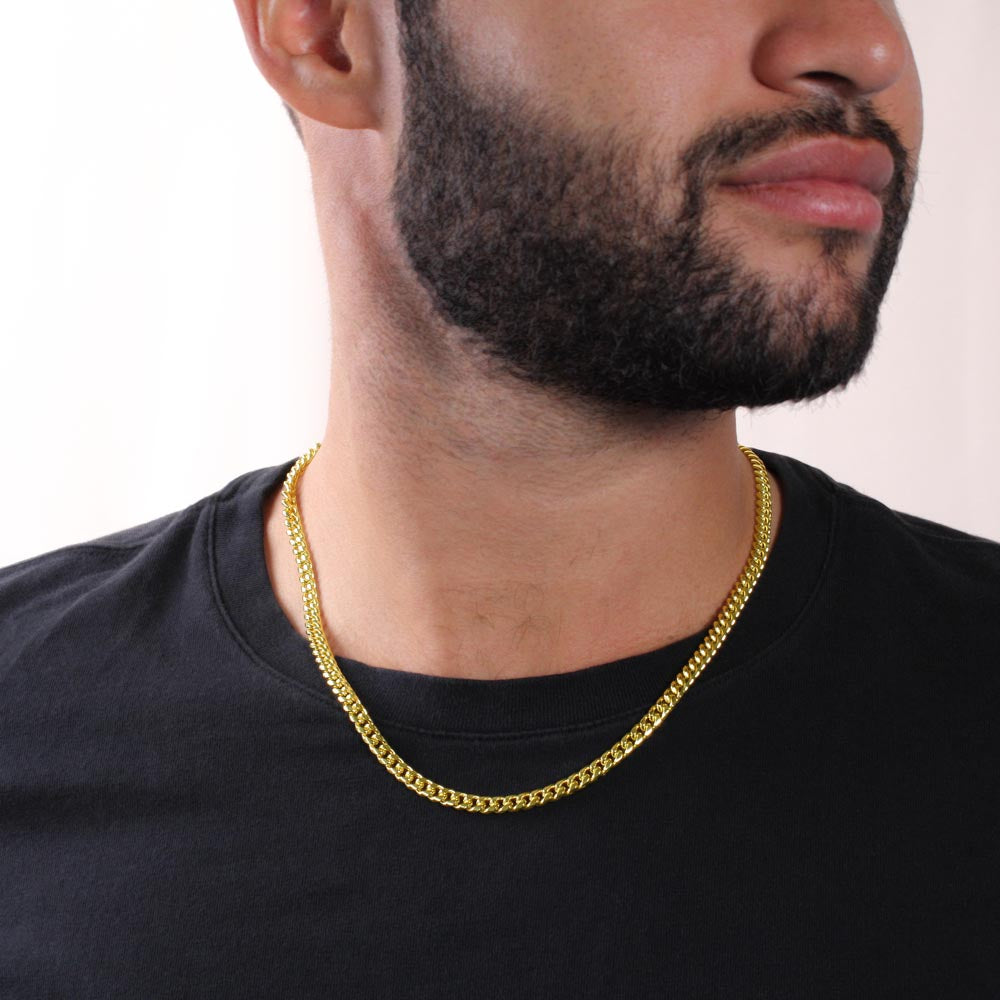 Personalized Gift For Dad Cuban Chain Necklace Father's Gift From Daughter