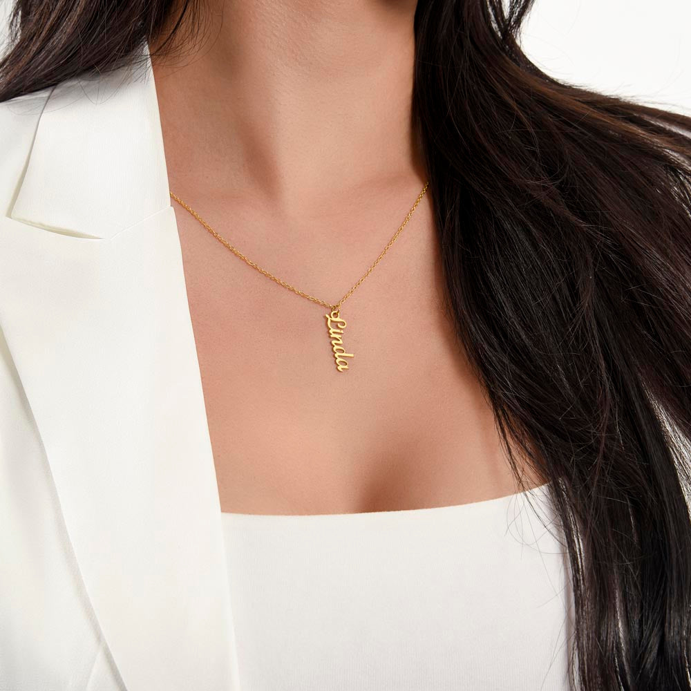 Personalized Vertical Name Pendant Necklace Gift Yourself Or Gift For Her Daughter Gift