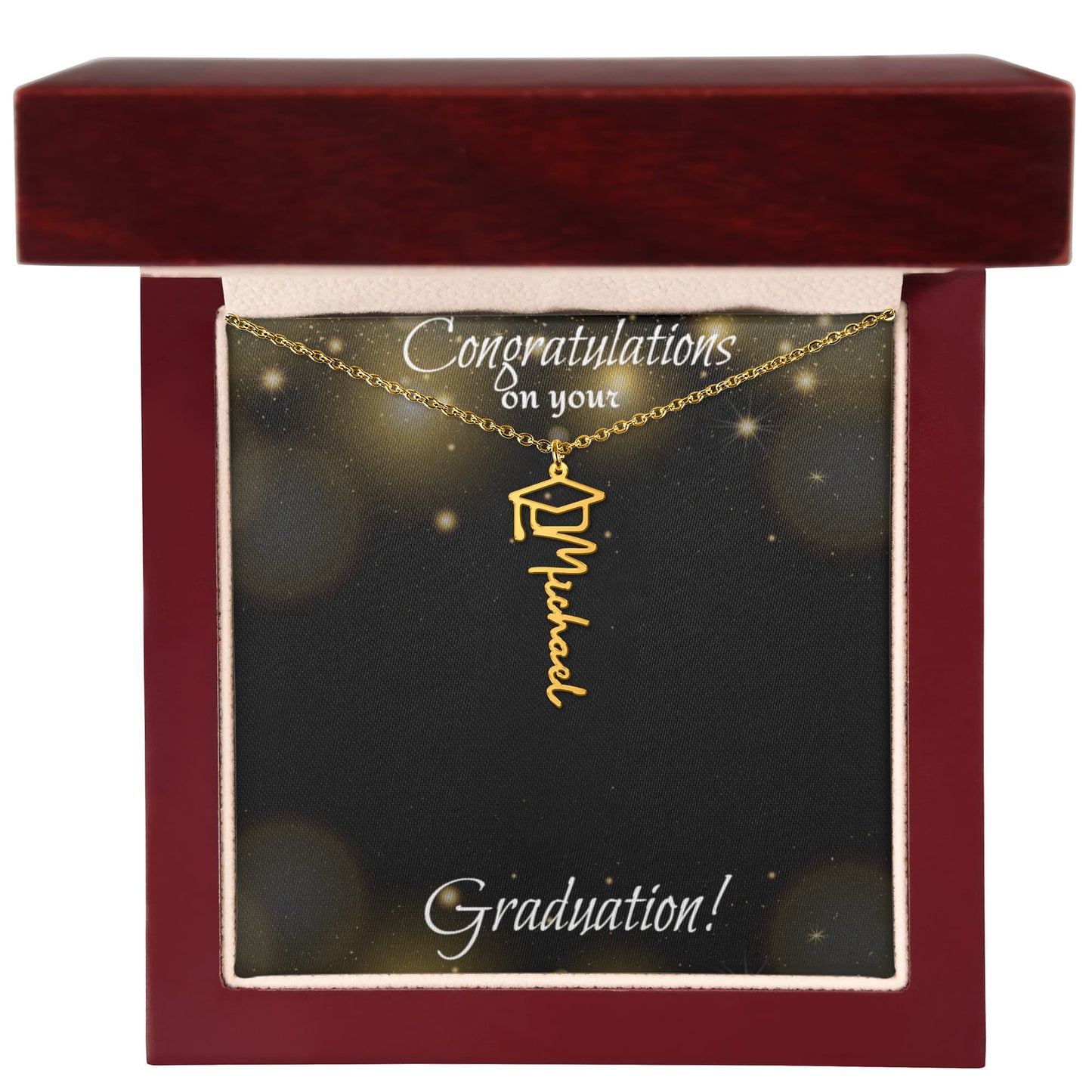 Graduation Name Necklace Gift For Her | Personalized Pendant