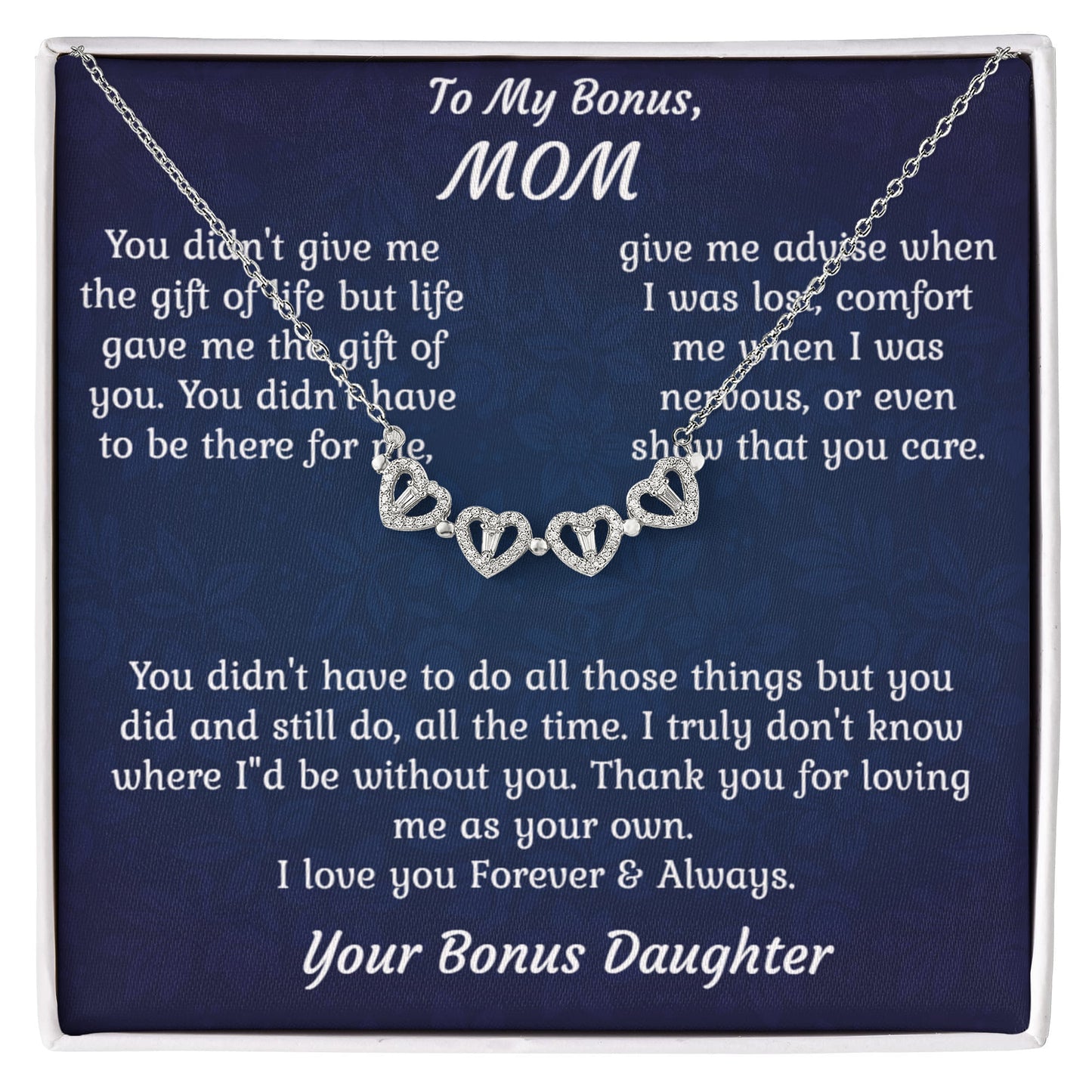 Bonus Mom Necklace Gift A Magnetic Heart Clover Pendant
