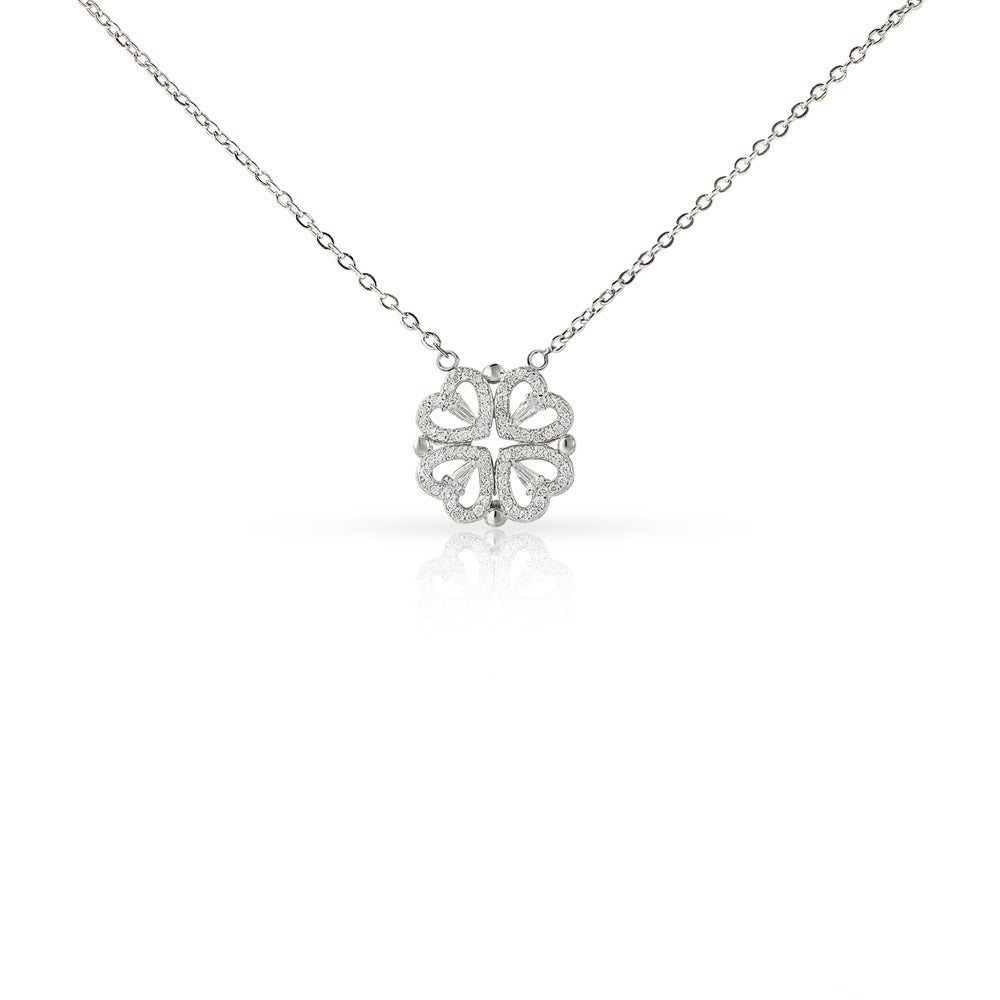 Bonus Mom Necklace Gift A Magnetic Heart Clover Pendant