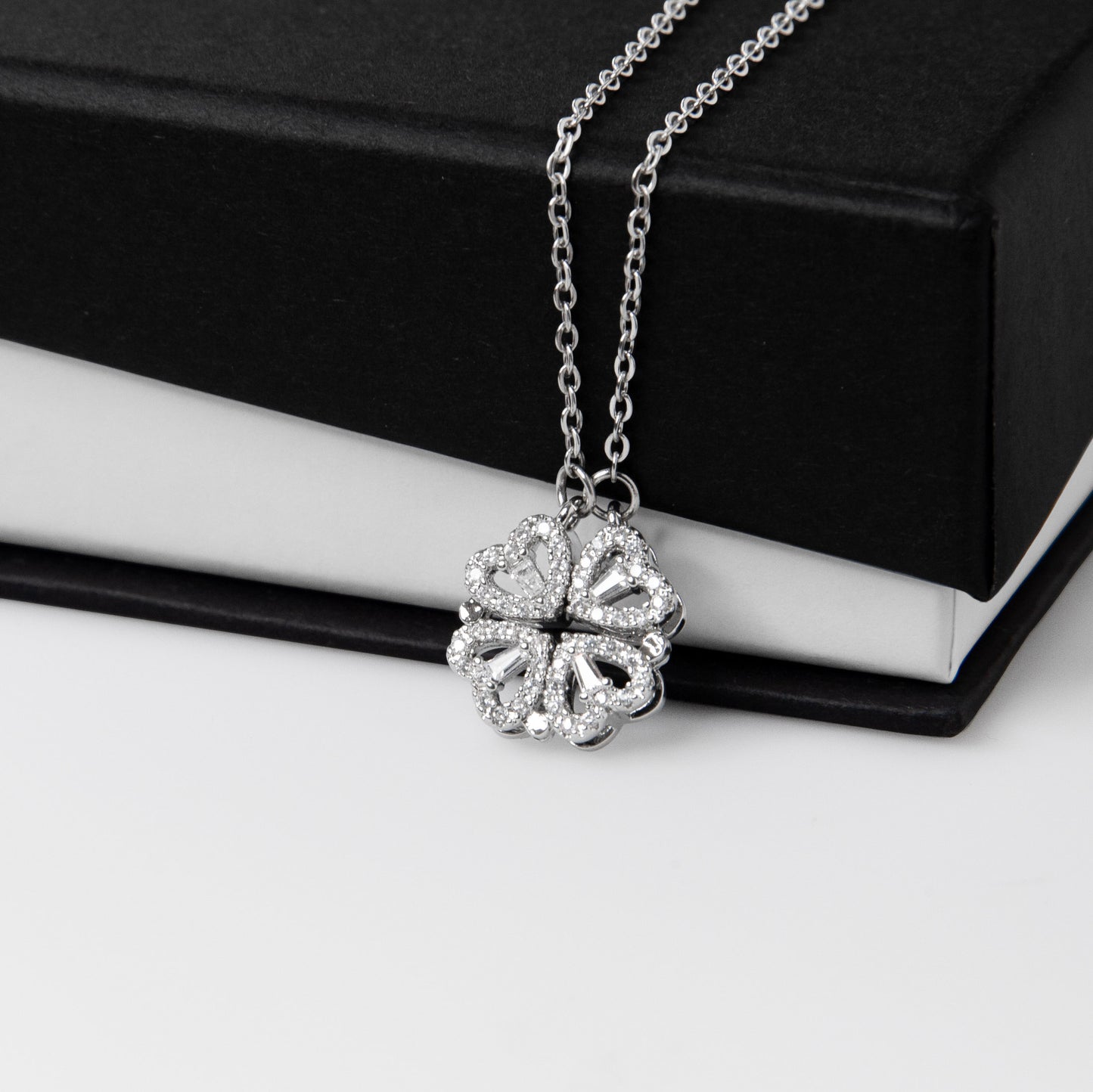 Hearts Clover Pendant Necklace Gift For Mom