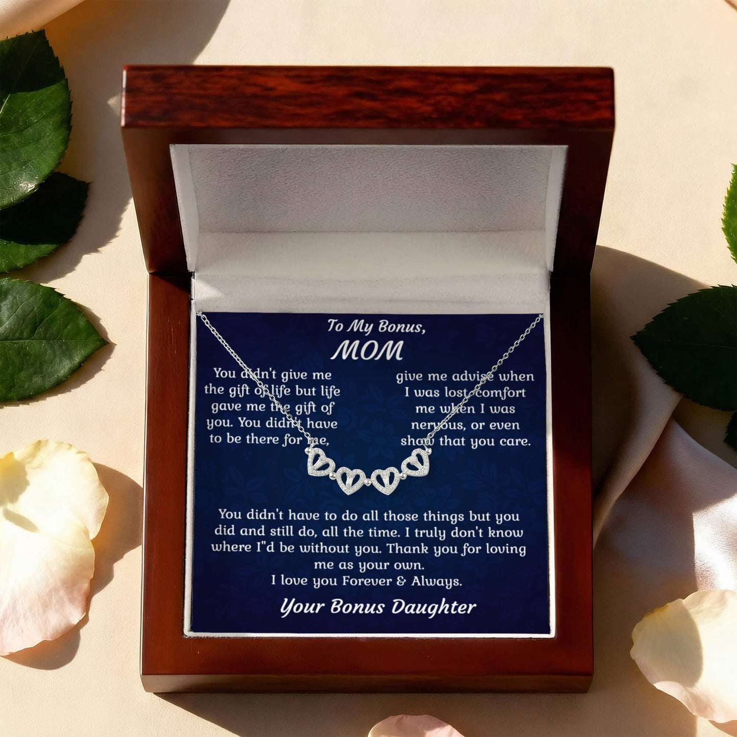 Bonus Mom Necklace Gift A Magnetic Heart Clover Pendant