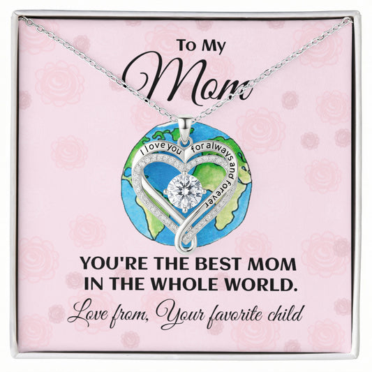 Heart Engraved Pendant Necklace Mom Gift