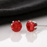Red CZ Stud Earrings - Gift for Her