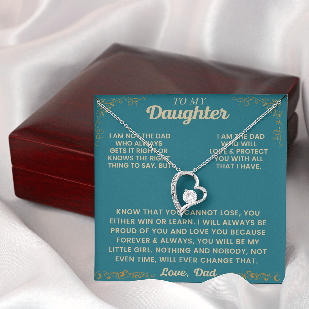 Heart Pendant Necklace Gift For Daughter From Dad Graduation or Birthday Gift