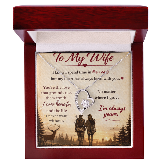Heart Shape Pendant Necklace Gift For Deer Hunter's wife