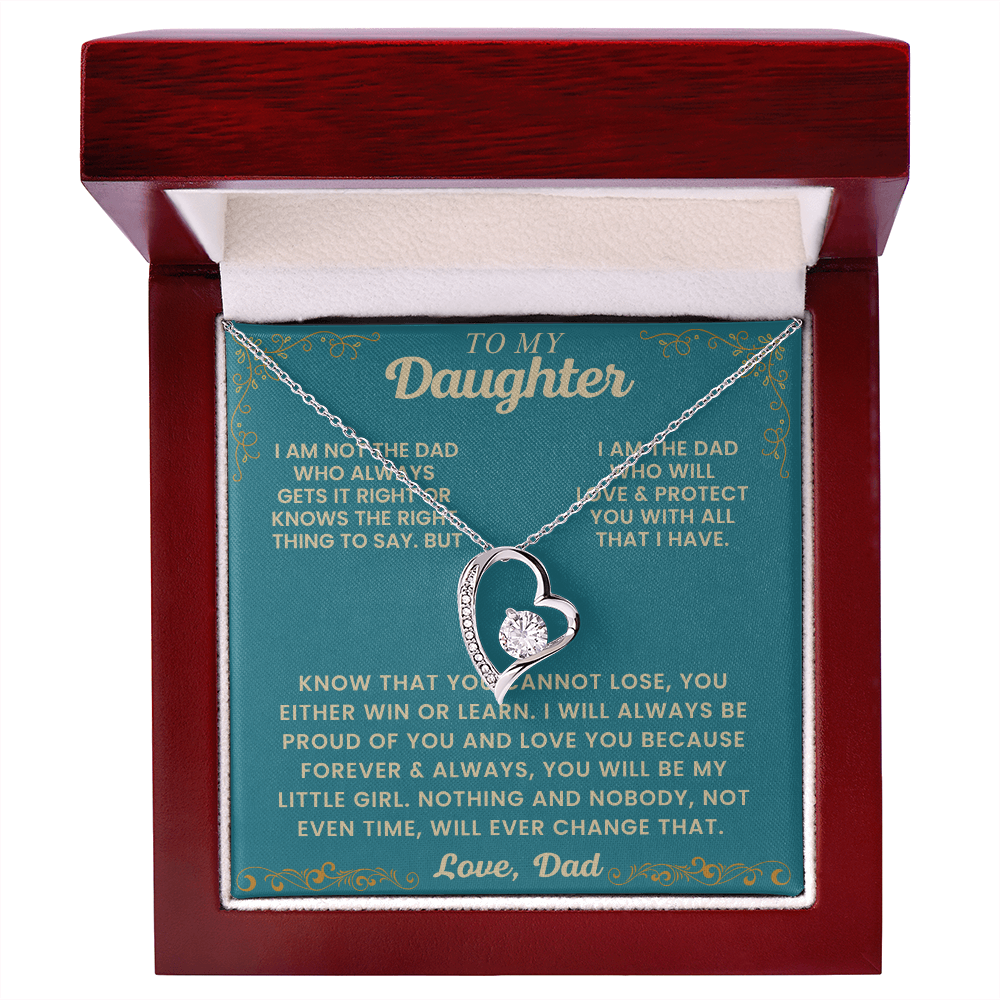 Heart Pendant Necklace Gift For Daughter From Dad Graduation or Birthday Gift