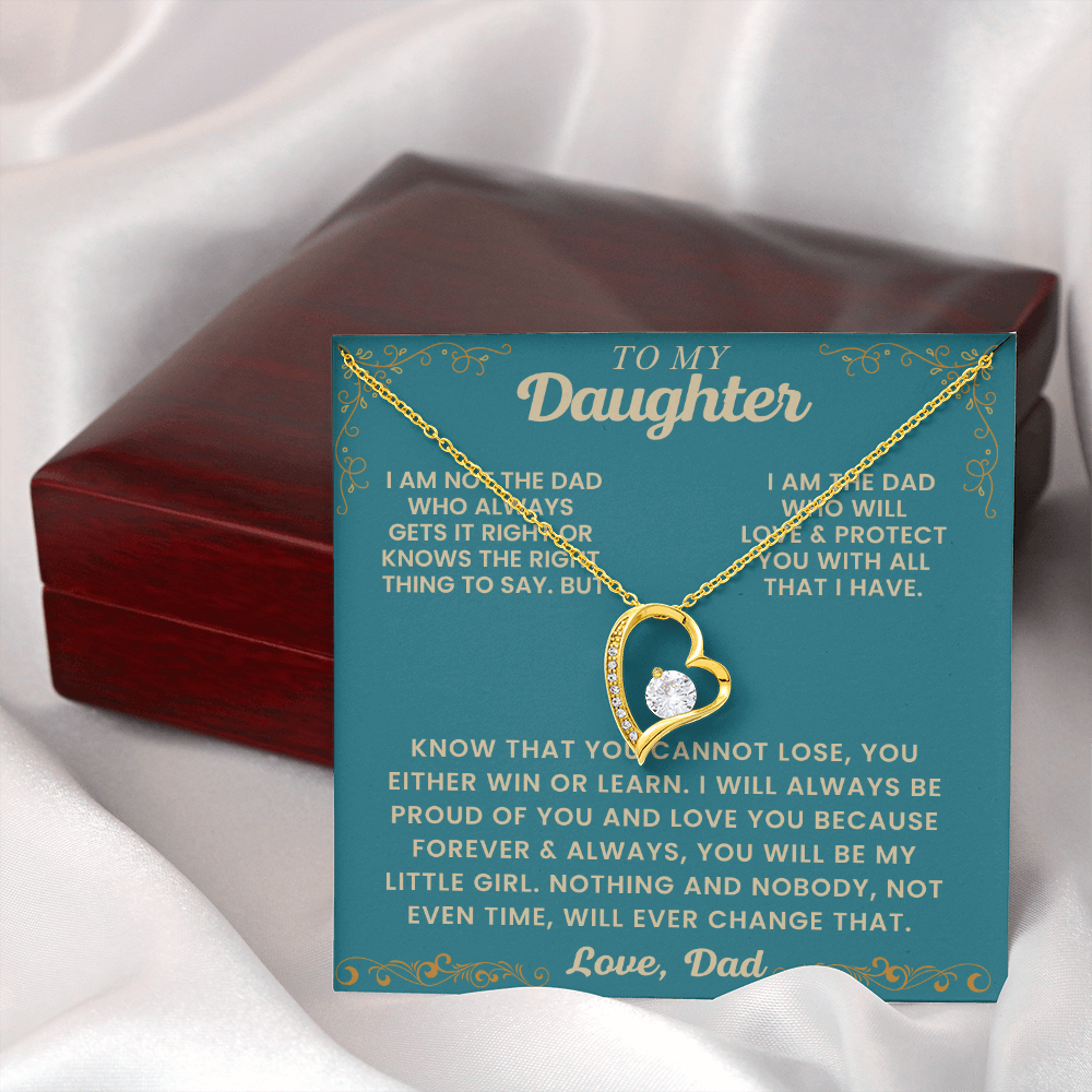 Heart Pendant Necklace Gift For Daughter From Dad Graduation or Birthday Gift
