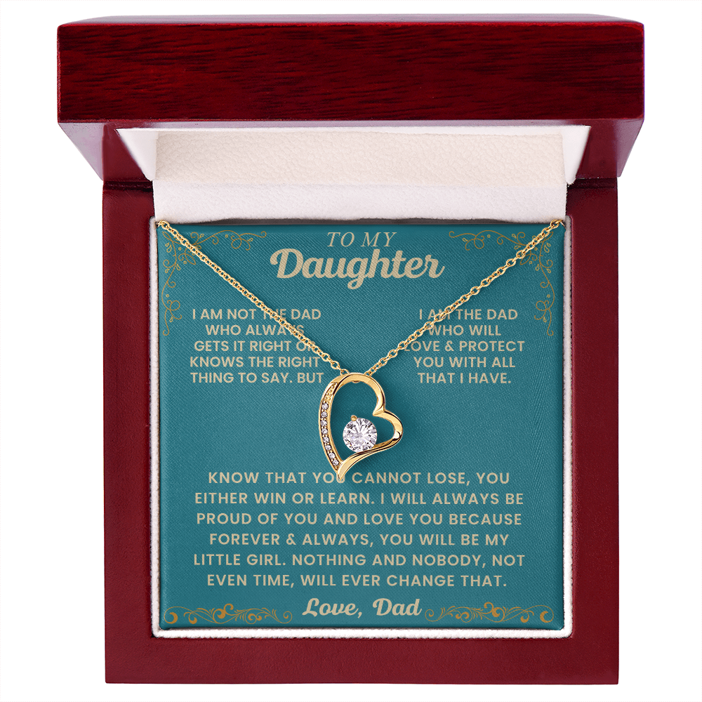 Heart Pendant Necklace Gift For Daughter From Dad Graduation or Birthday Gift