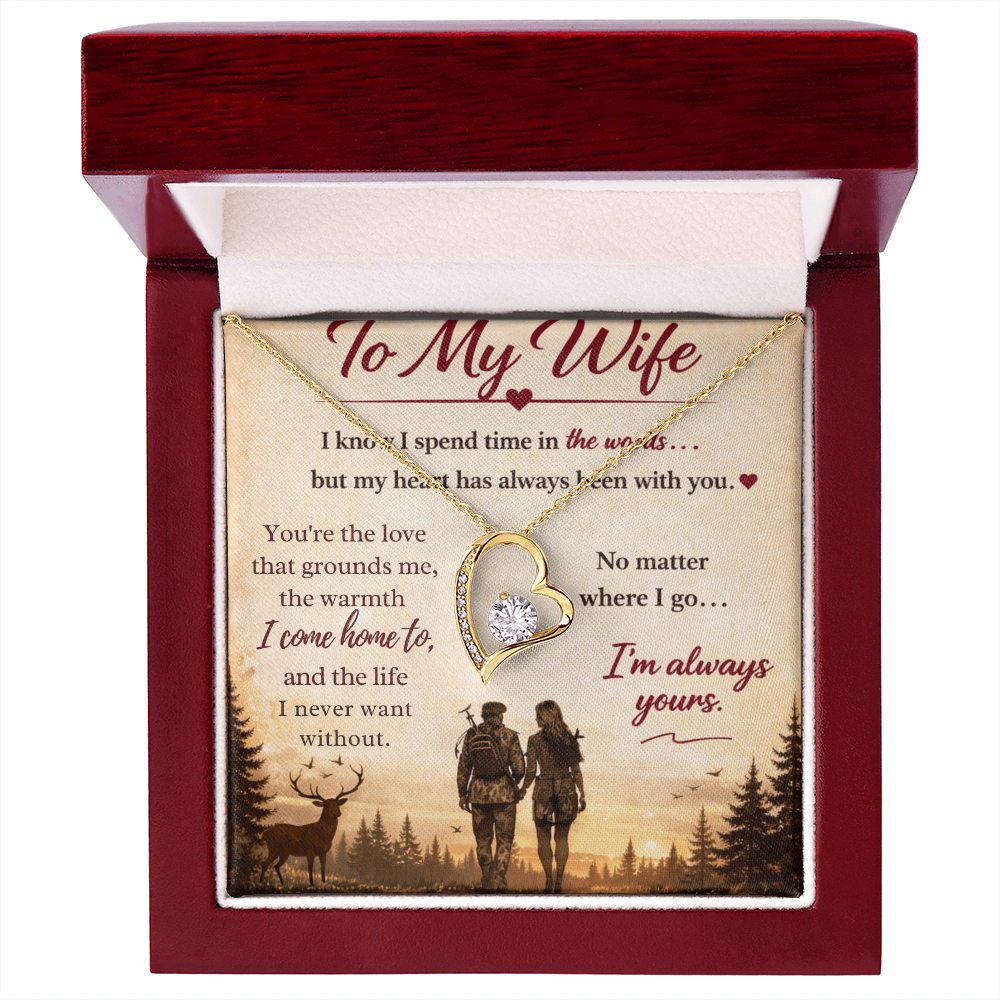 Heart Shape Pendant Necklace Gift For Deer Hunter's wife