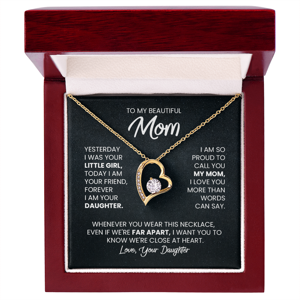 Mom Gift Heart Pendant Necklace