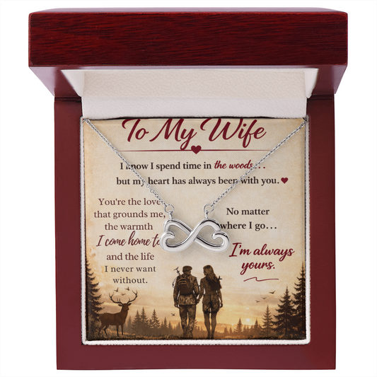 Endless Love Pendant Necklace — "My Heart Is Always With You" Gift for Deer Hunter's Wife