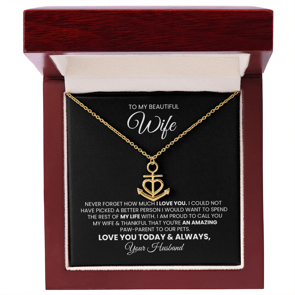 Heart Anchor Pendant Wife Gift For Fur Mom