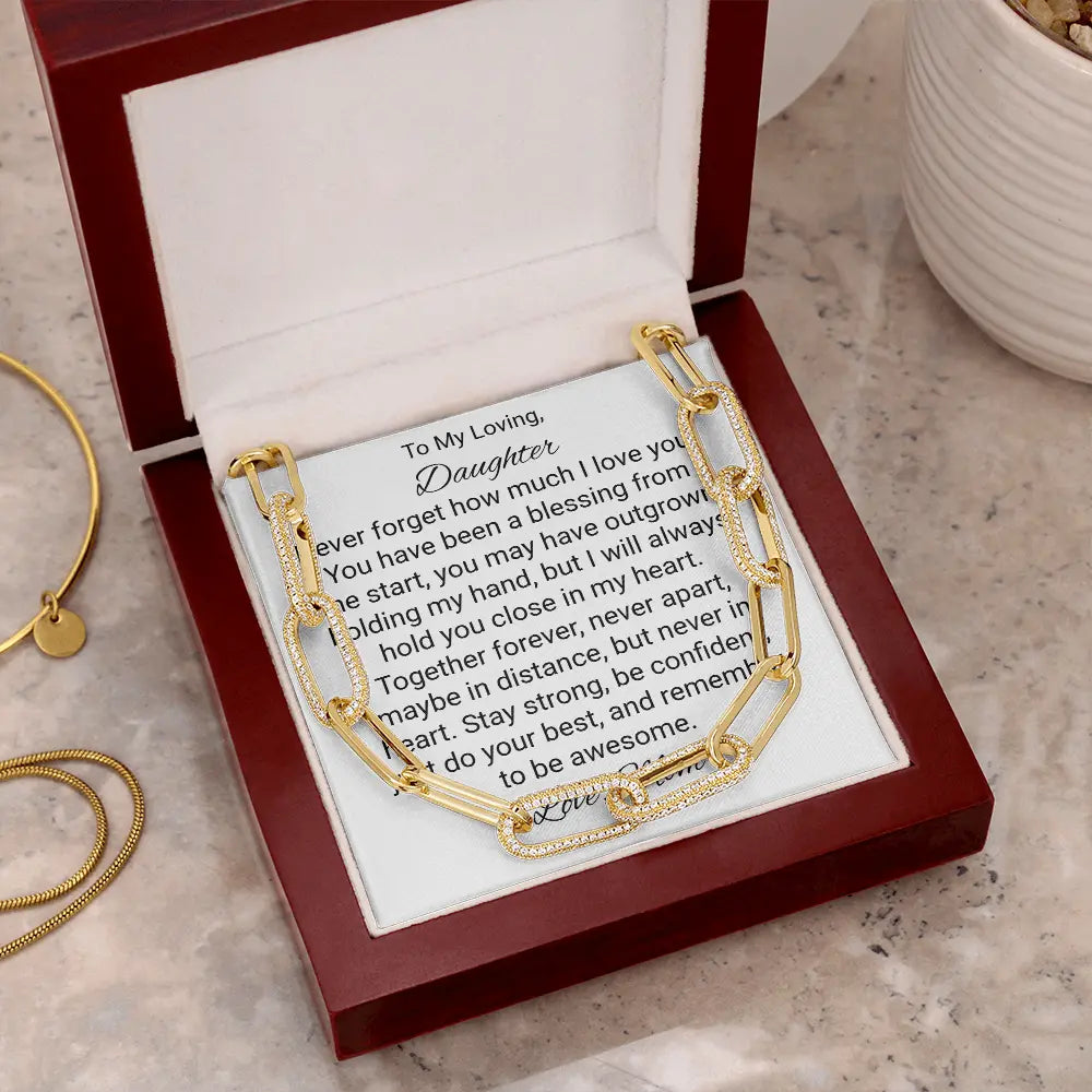 Daughter Gift Forever Linked Chain Necklace Embellished Chain Necklace Gift For Daughter Gift ShineOn Fulfillment