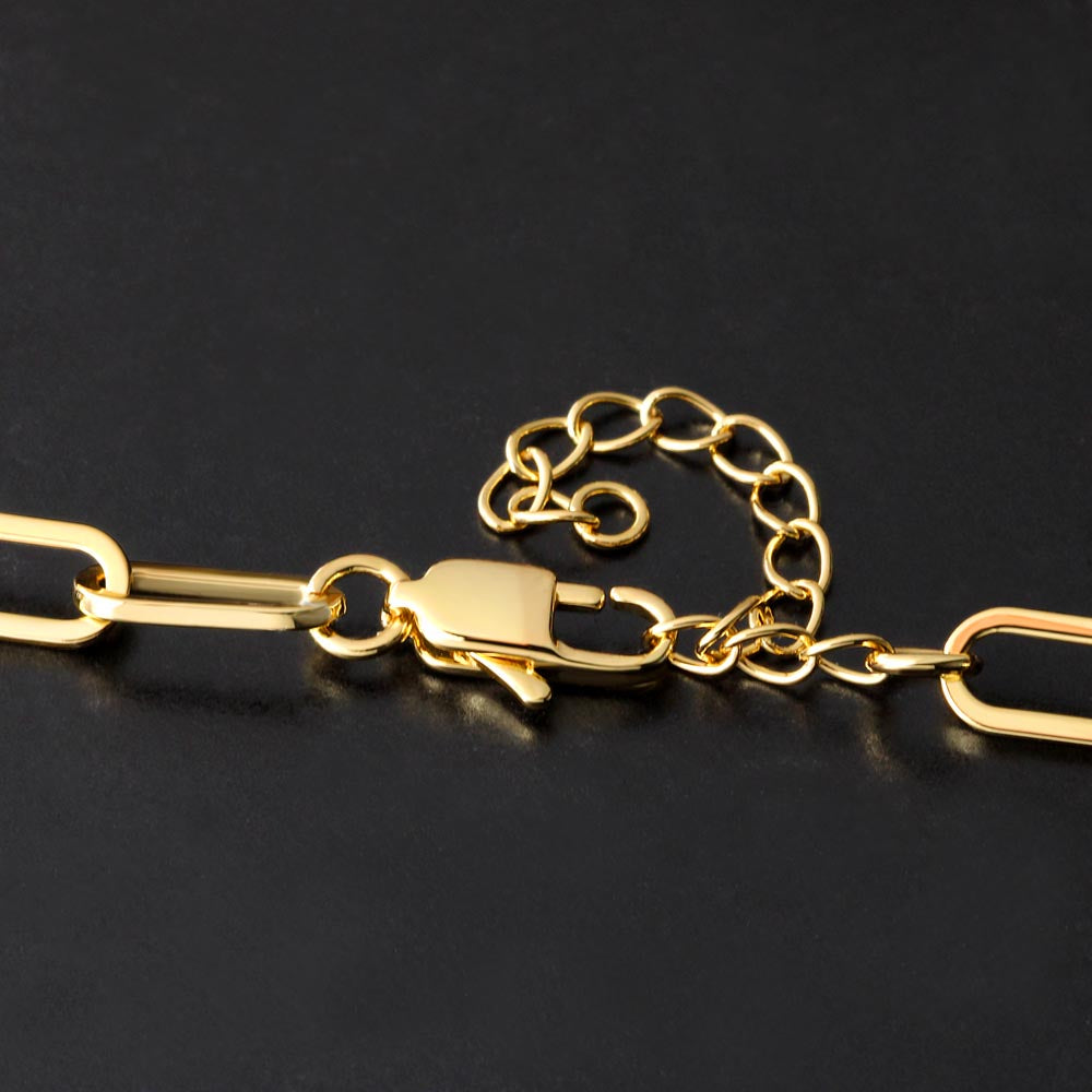 CZ Paperclip Chain Necklace Gift For Wife Anniversary Present