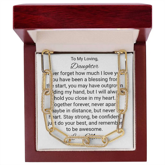 Daughter Gift Forever Linked Chain Necklace Embellished Chain Necklace Gift For Daughter Gift ShineOn Fulfillment