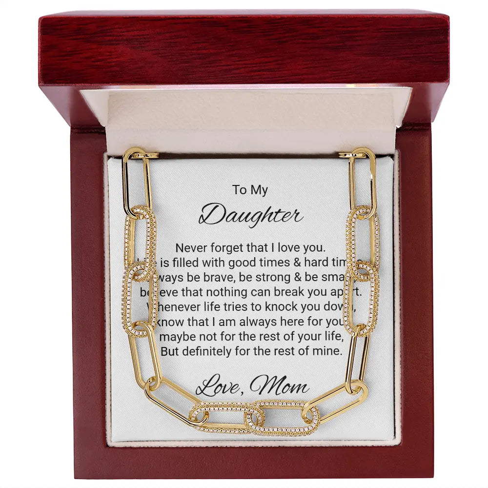 Daughter Gift Forever Linked Necklace From Mom Embellished Chain Necklace Birthday For Daughter Graduation Gift ShineOn Fulfillment
