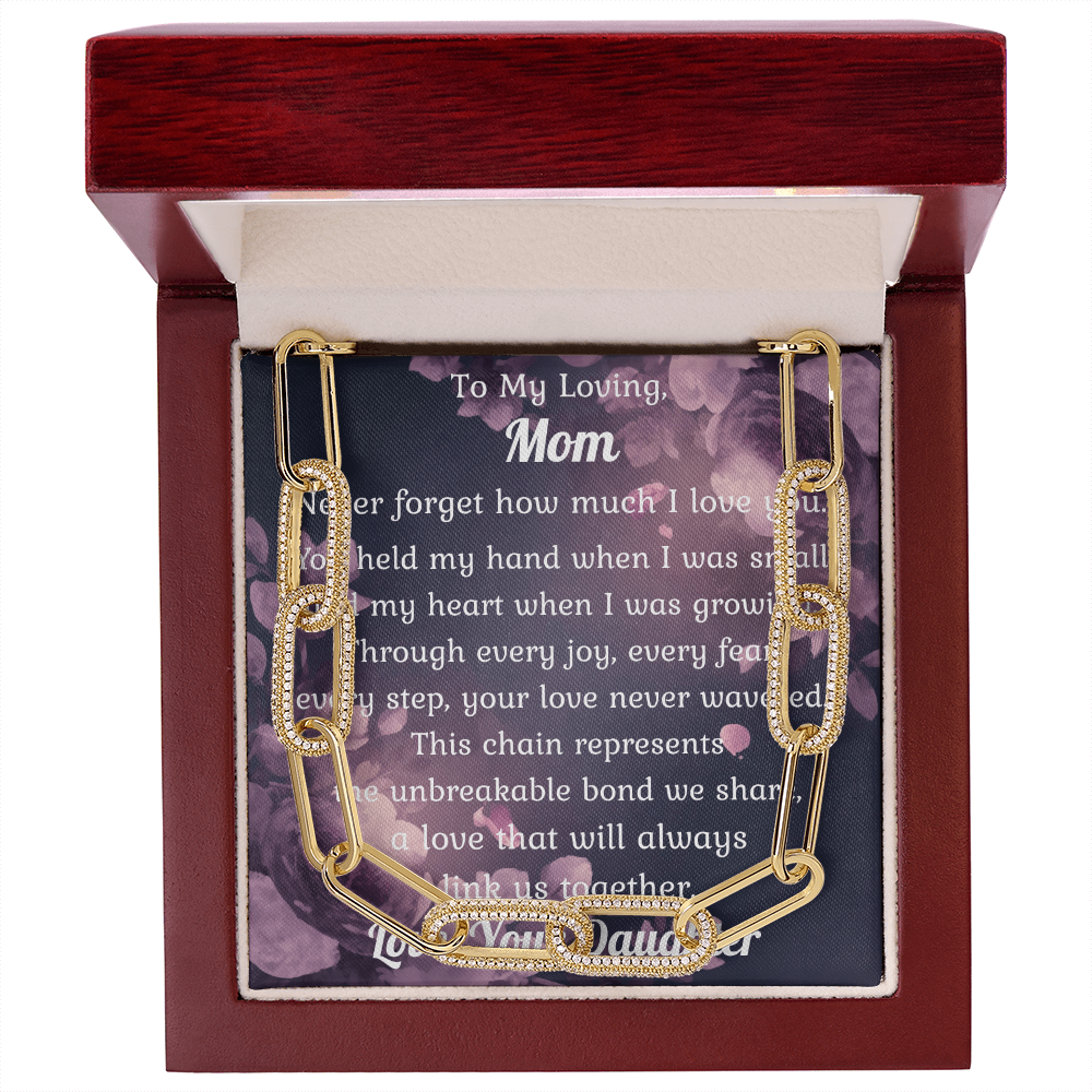 CZ Chain Link Necklace Mom Gift Mother's Day
