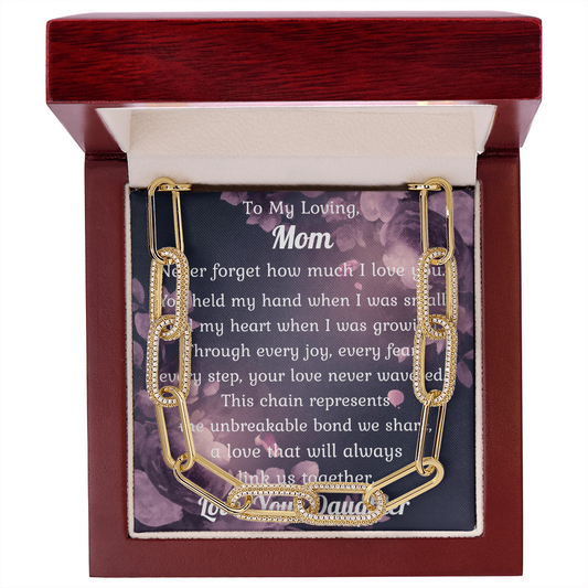 CZ Chain Link Necklace Mom Gift Mother's Day