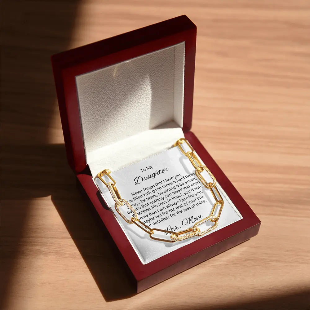 Daughter Gift Forever Linked Necklace From Mom Embellished Chain Necklace Birthday For Daughter Graduation Gift ShineOn Fulfillment