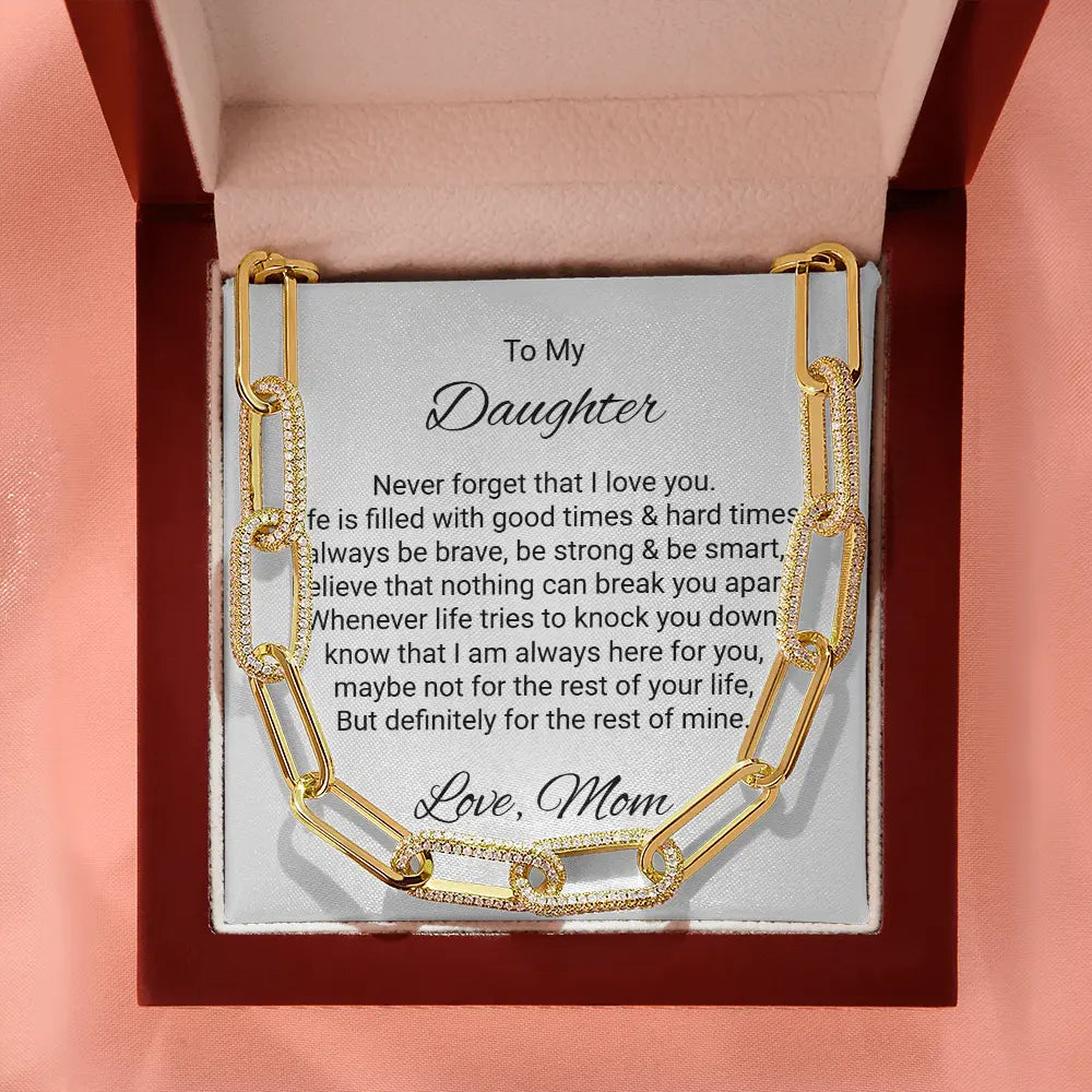 Daughter Gift Forever Linked Necklace From Mom Embellished Chain Necklace Birthday For Daughter Graduation Gift ShineOn Fulfillment