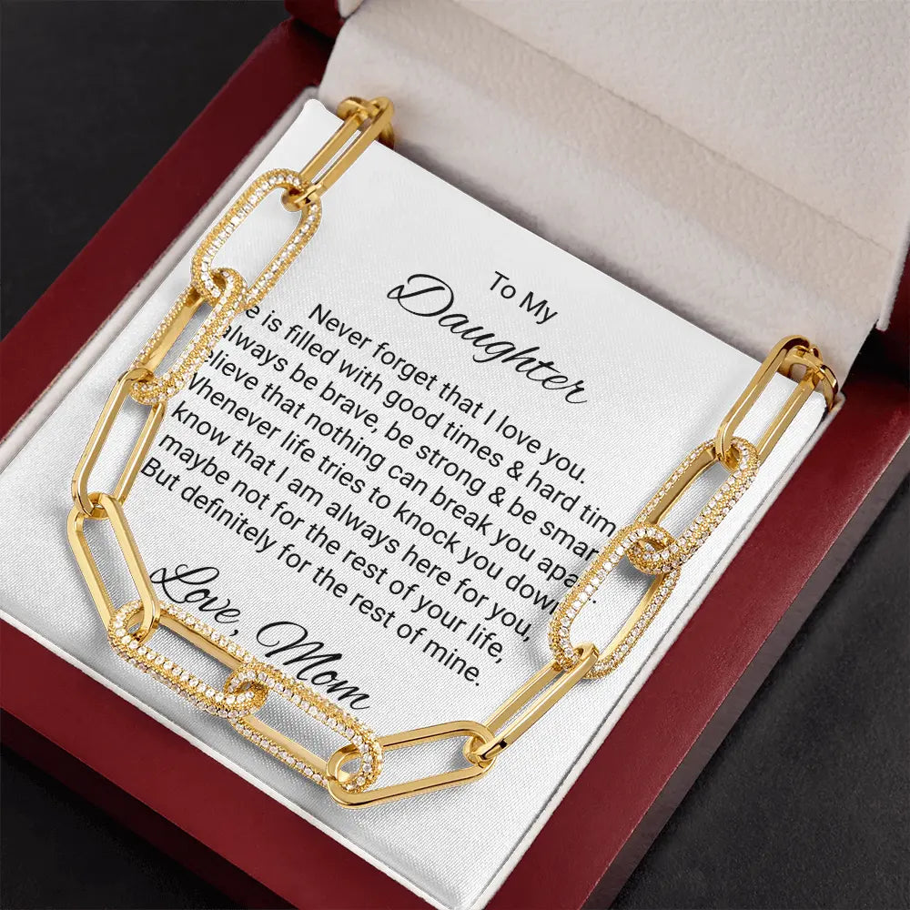 Daughter Gift Forever Linked Necklace From Mom Embellished Chain Necklace Birthday For Daughter Graduation Gift ShineOn Fulfillment