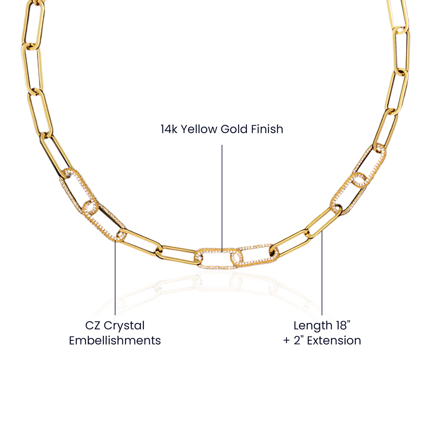 CZ Chain Link Necklace - Mother's Day Gift for Mom