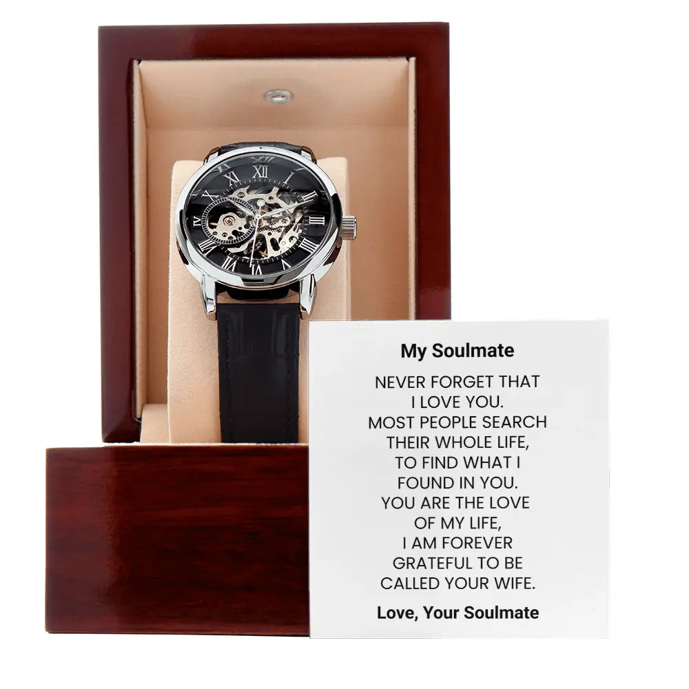 Husband Watch Gift for Him Anniversary His Birthday Present Openwork Watch ShineOn Fulfillment