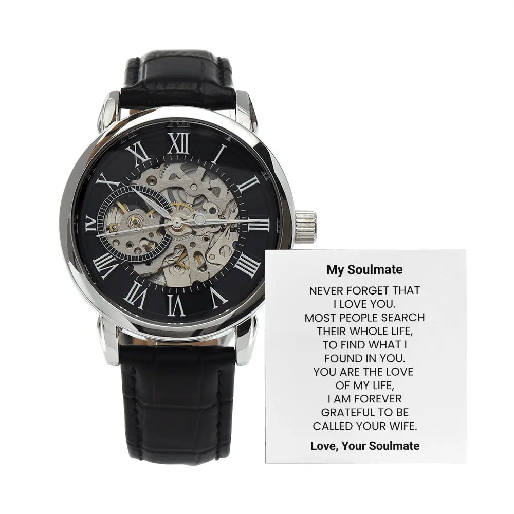 Husband Watch Gift for Him Anniversary His Birthday Present Openwork Watch ShineOn Fulfillment