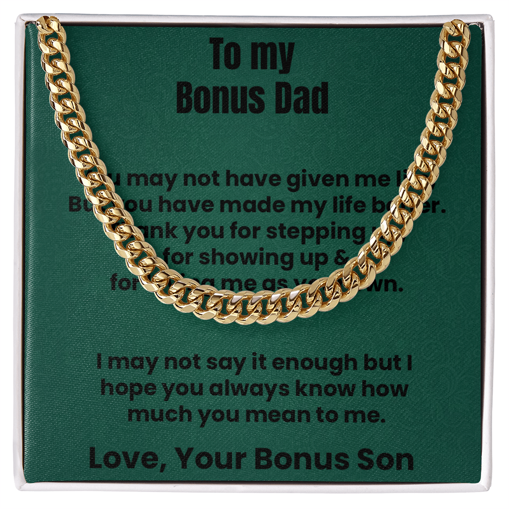 Bonus Dad Cuban Chain Necklace Gift Stepdad Gift Father's Day Present