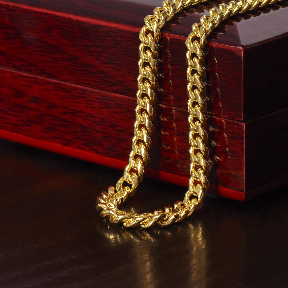 Personalized Gift For Dad Cuban Chain Necklace Father's Gift From Daughter
