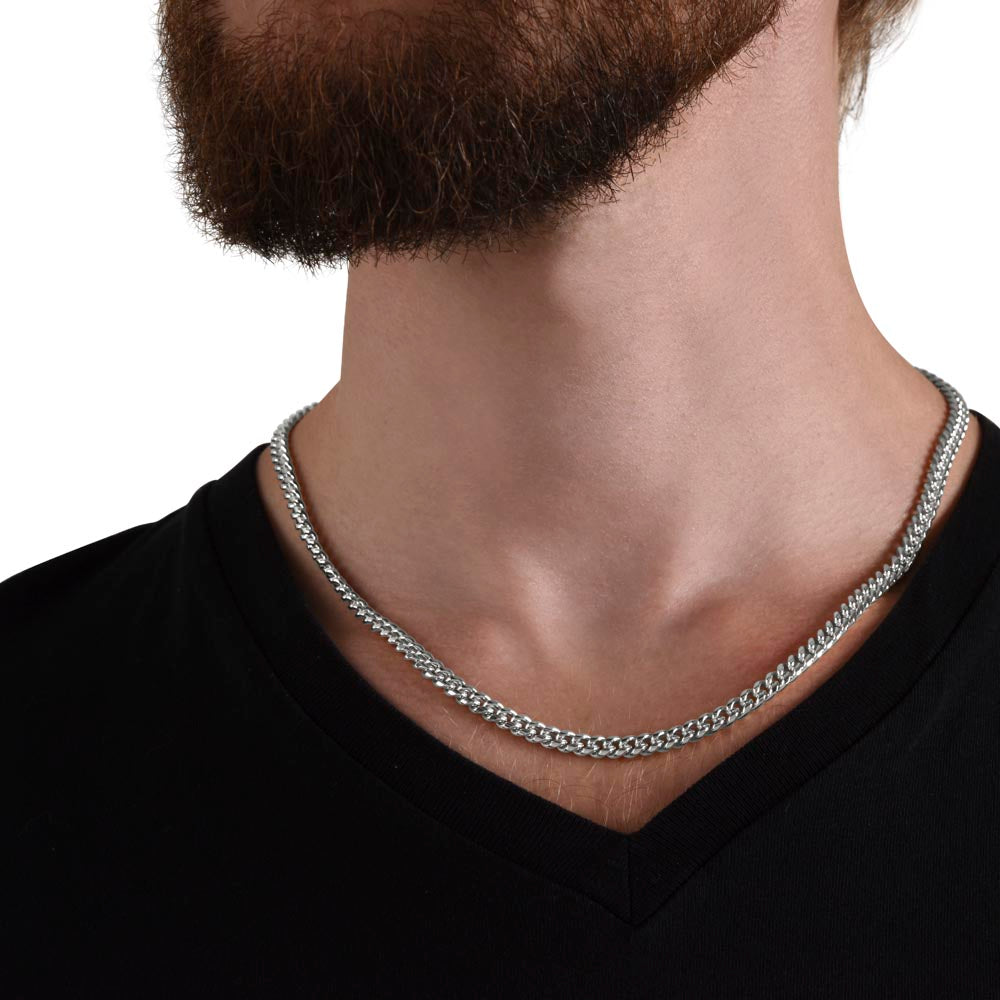 Personalized Gift For Dad Cuban Chain Necklace Father's Gift From Daughter