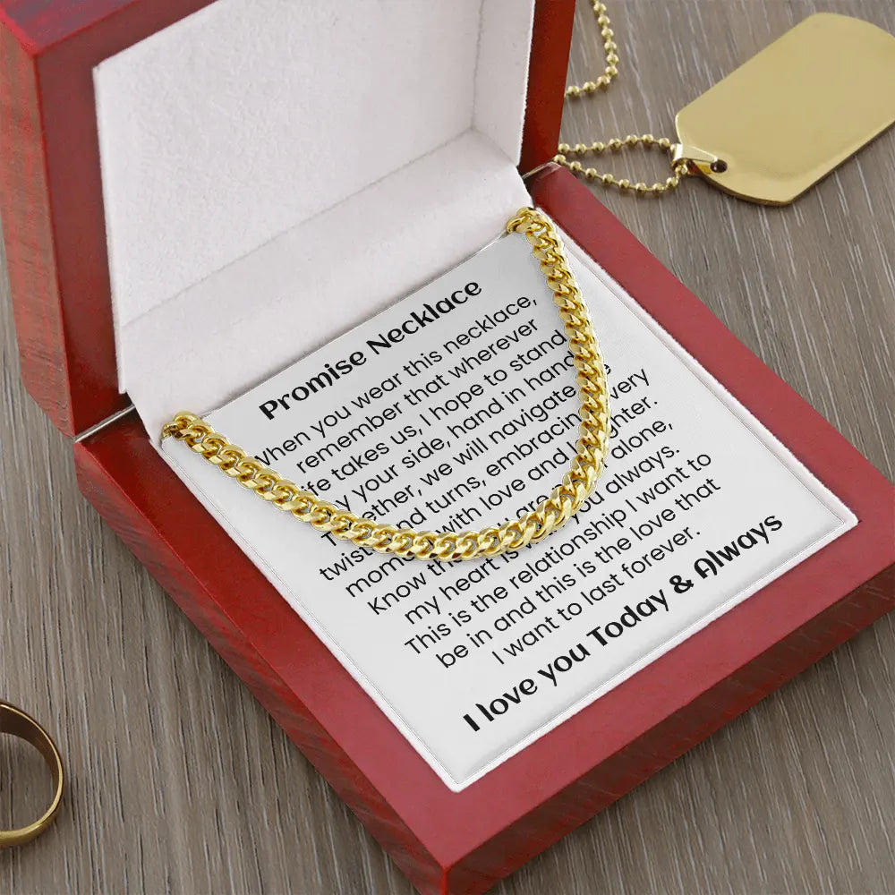 Boyfriend Promise Necklace Gift For Him Cuban Chain Necklace Friendship Anniversary Birthday Present ShineOn Fulfillment