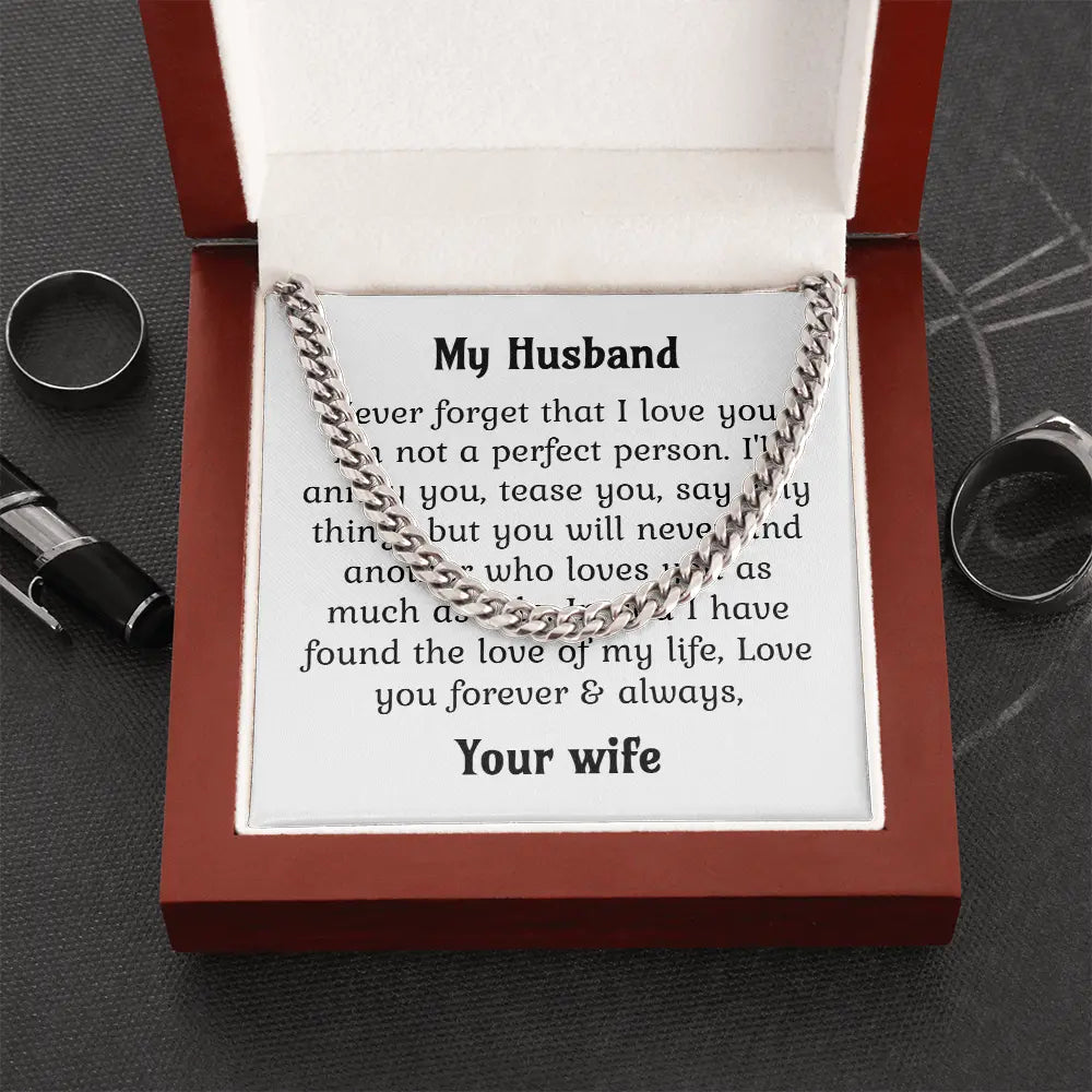 Husband Cuban Chain Necklace Gift For Him Anniversary Wedding Gift For Men ShineOn Fulfillment