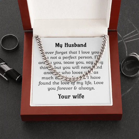 Husband Cuban Chain Necklace Gift For Him Anniversary Wedding Gift For Men ShineOn Fulfillment
