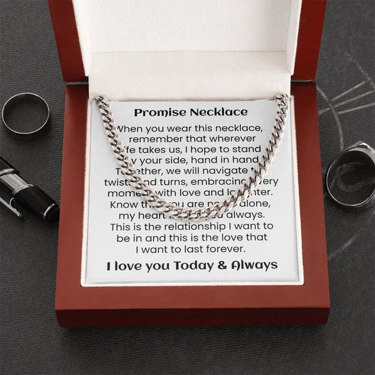 Boyfriend Promise Necklace Gift For Him Cuban Chain Necklace Friendship Anniversary Birthday Present ShineOn Fulfillment
