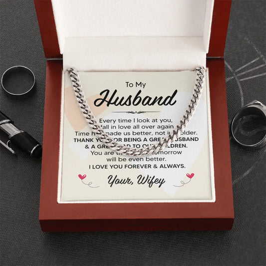 Husband Gift Cuban Chain Necklace Gift For Him Anniversary His Birthday Gift Fathers Day Present ShineOn Fulfillment