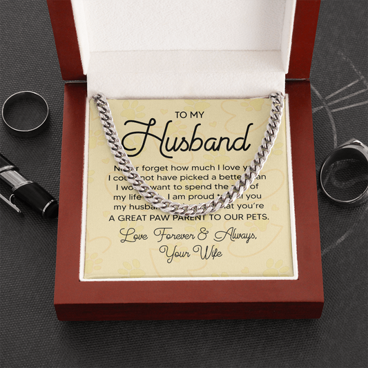 Men's Cuban Chain Necklace Husband Father's Day Gift