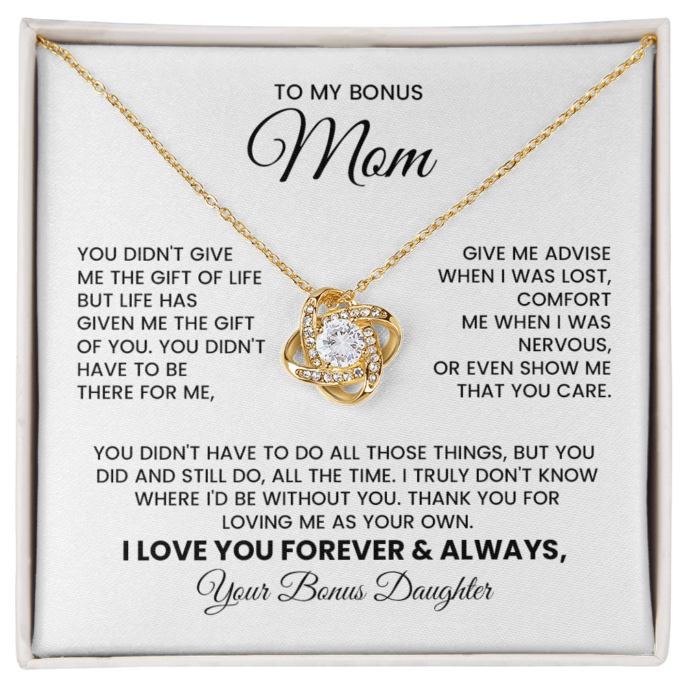 Bonus Mom Necklace Gift Love knot Pendant For Stepmom