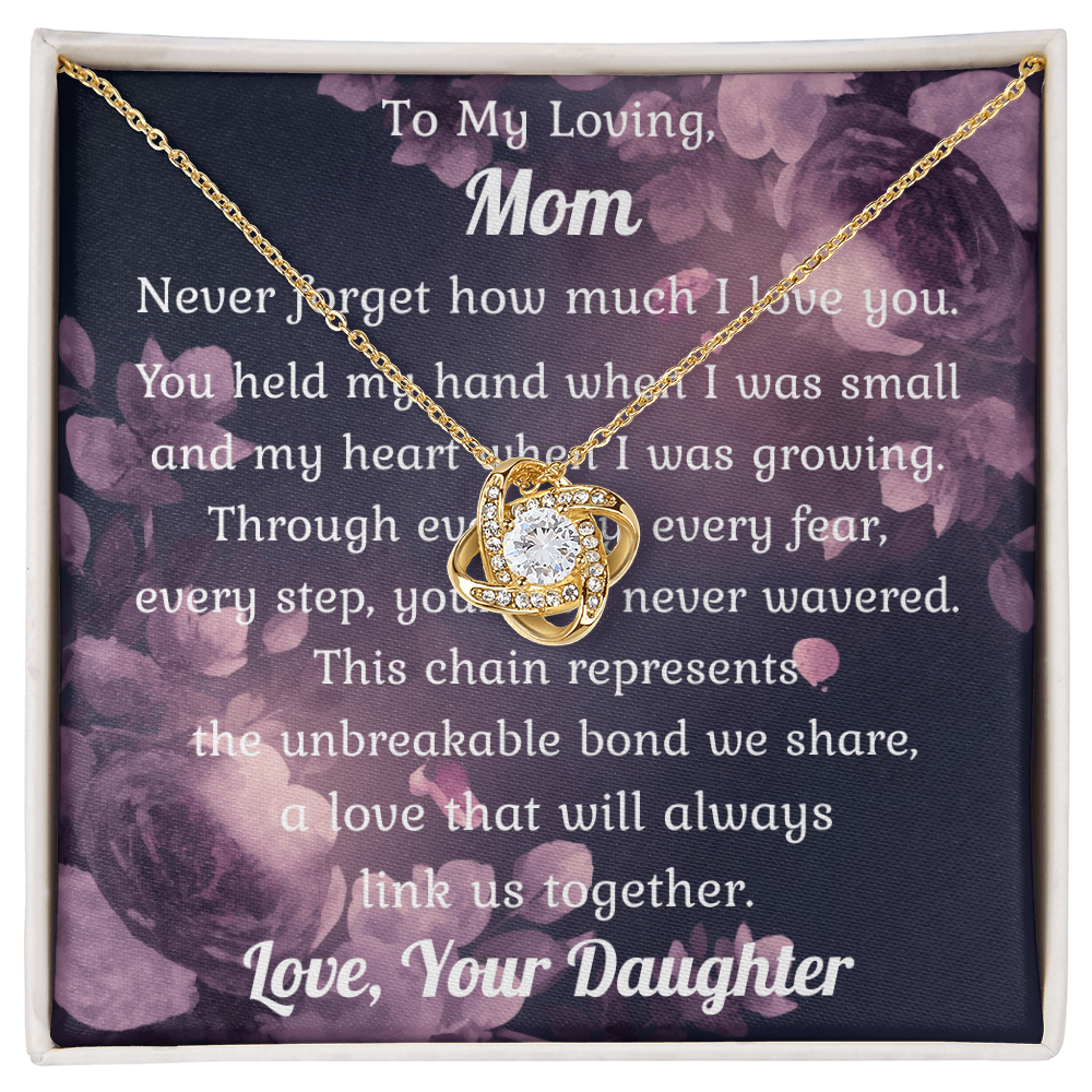 Love Knot Pendant Necklace Gift to Mom from Daughter
