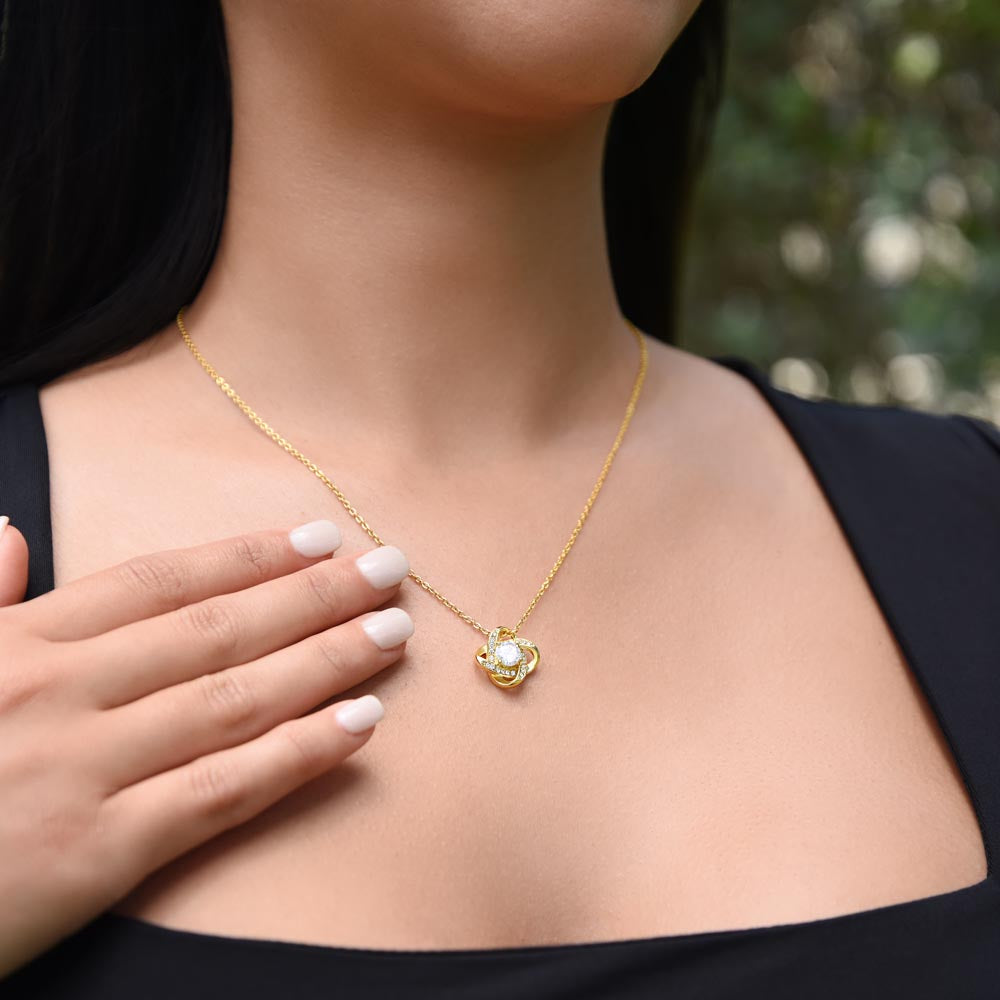 Love Knot Pendant Necklace — "You Are My Peace" Romantic Gift for Deer Hunter's Wife