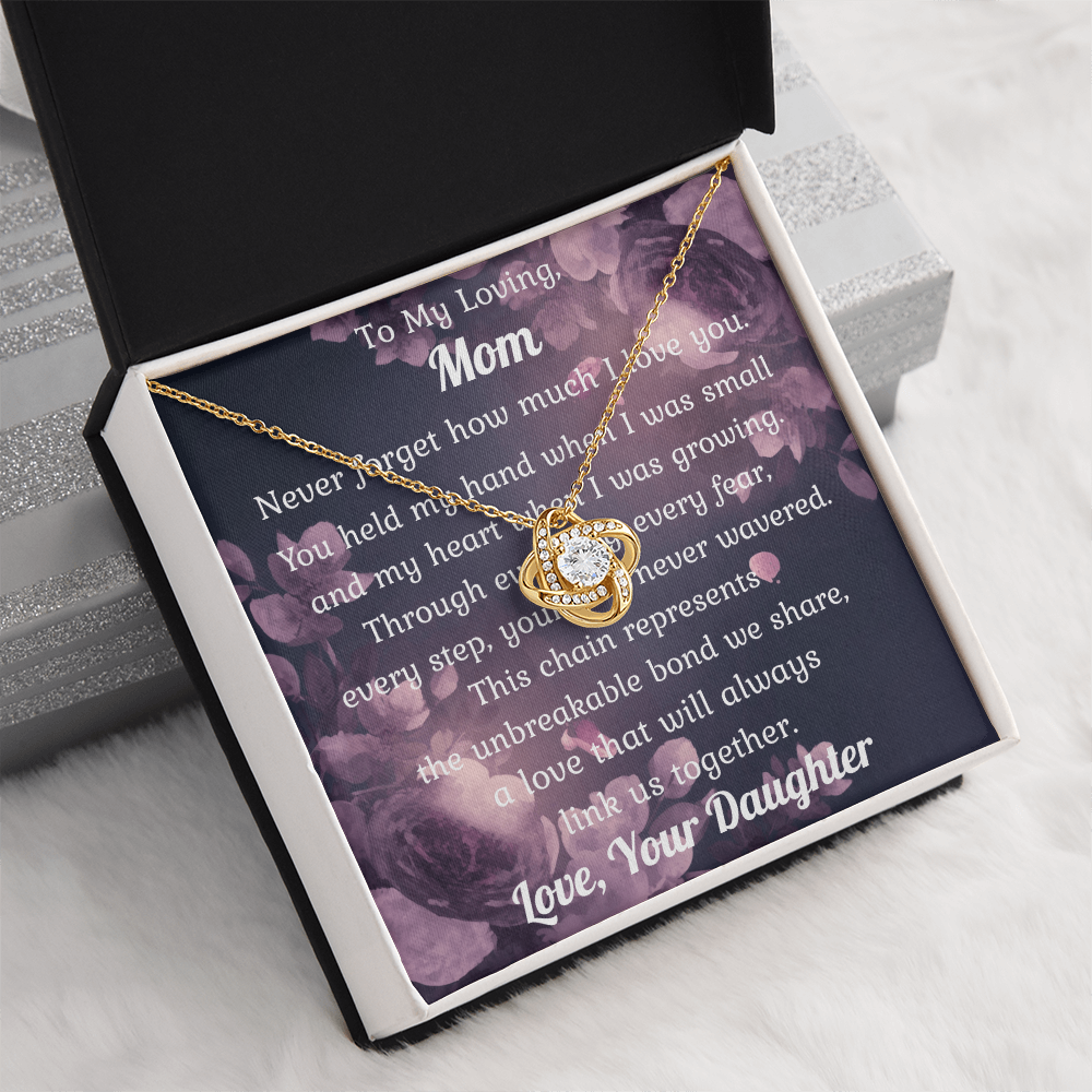 Love Knot Pendant Necklace Gift to Mom from Daughter