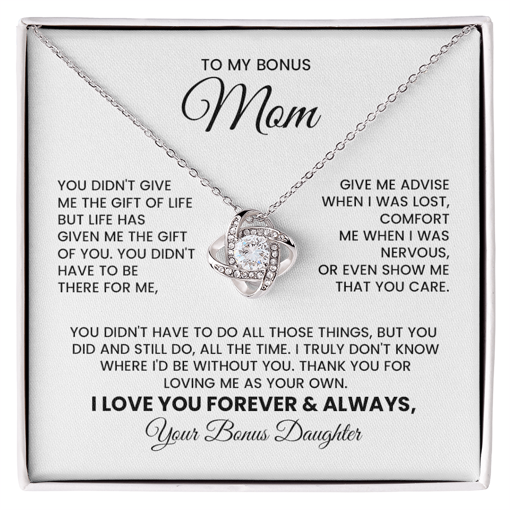 Bonus Mom Necklace Gift Love knot Pendant For Stepmom