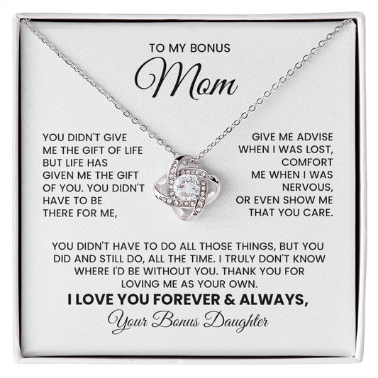 Bonus Mom Necklace Gift Love knot Pendant For Stepmom