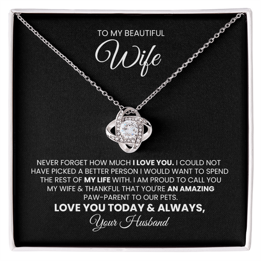 Love Knot Necklace Gift for Pet Mom | Fur Mom Mother's Day Gift