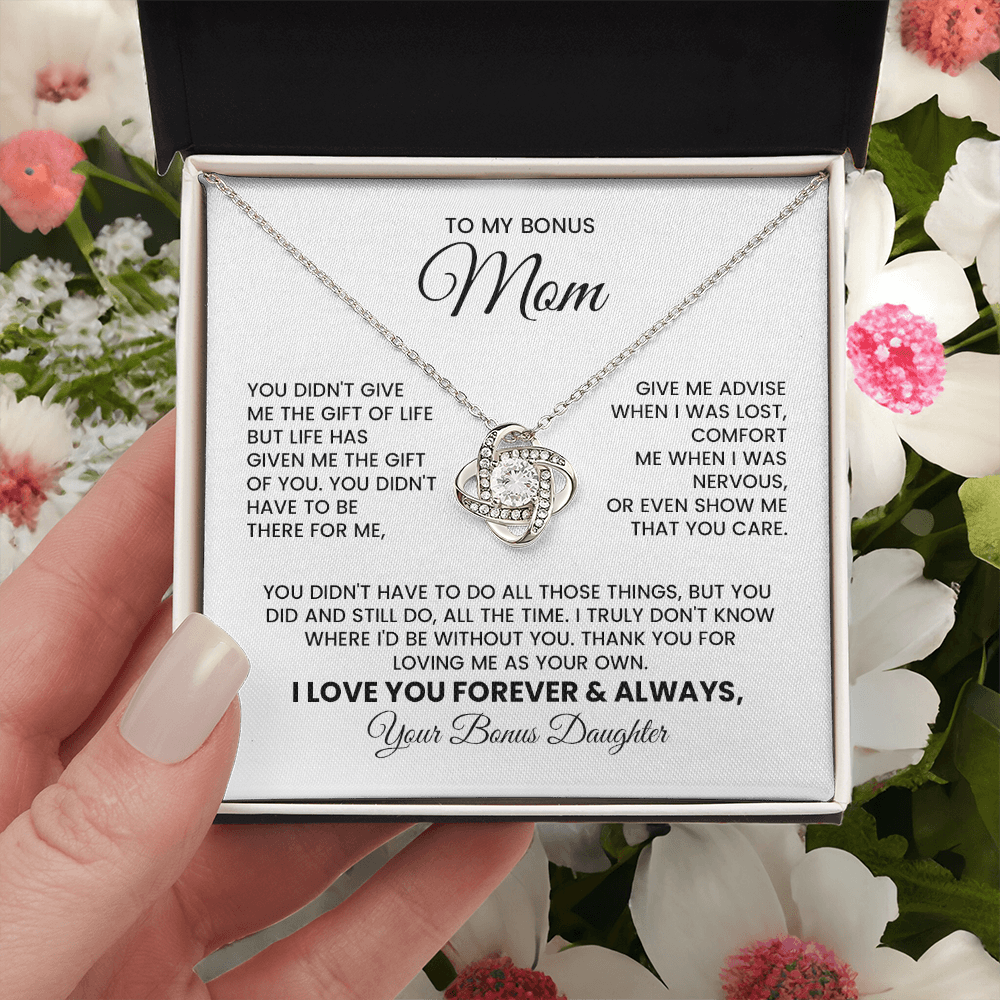 Bonus Mom Necklace Gift Love knot Pendant For Stepmom
