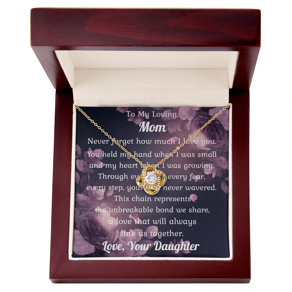 Love Knot Pendant Necklace Gift to Mom from Daughter